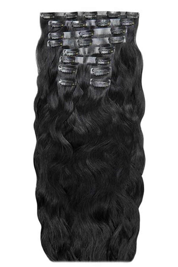 18" BEACH WAVE DOUBLE HAIR SET - JET SET BLACK