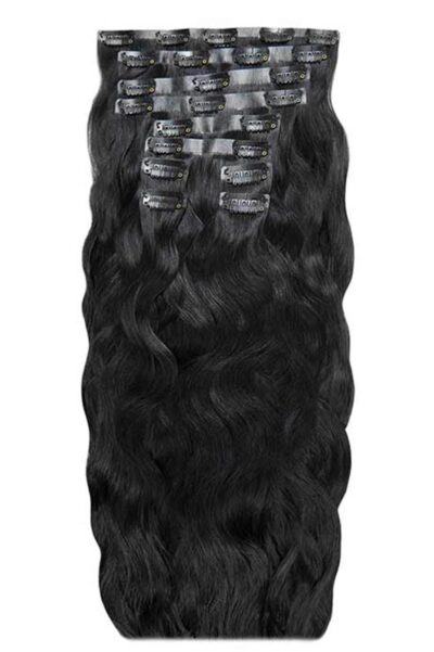 22" BEACH WAVE DOUBLE HAIR SET - JET SET BLACK