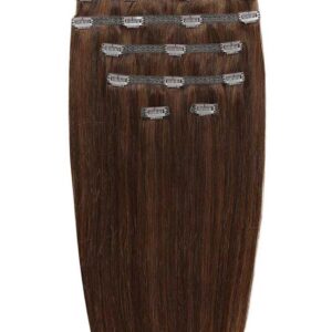 22" Double Hair Set Clip-In Extensions Roast chestnut