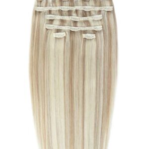 18" Double Hair Set Clip-In Extensions Champagne blond