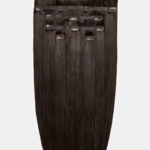 18" Double Hair Set Clip-In Extensions Hot fudge