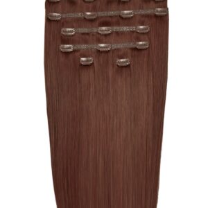 18" Double Hair Set Clip-In Extensions Crimson