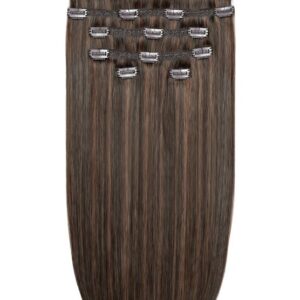 22" Double Hair Set Clip-In Extensions Espresso brown
