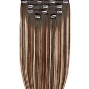 22" Double Hair Set Clip-In Extensions Walnut